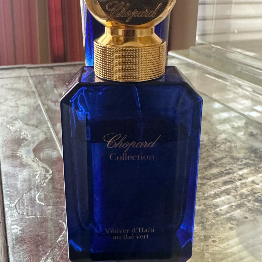 Chopard Blue and Gold Fragrance Bottle